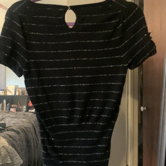 Express top. Black and metallic silver stripes. Size small. - Picture 6 of 6